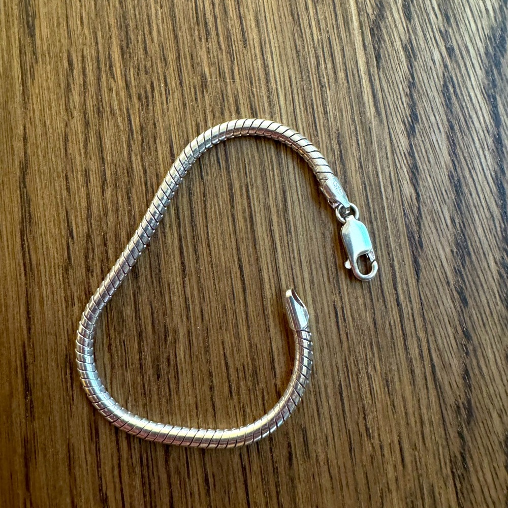 Sterling Silver Snake Chain Bracelet - Silver